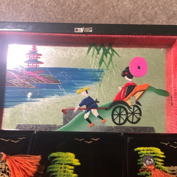 Vintage Far East Swan Japan Oriental Musical Jewel Box - Picture 12 of 16